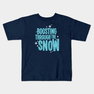 Boosting Through The Snow - Blue Kids T-Shirt